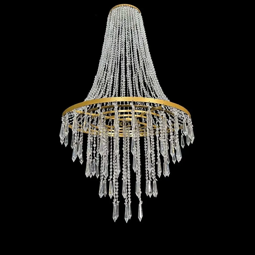 New wedding props wedding chandelier finished one pull forming acrylic wrought iron ceiling hotel auditorium stage