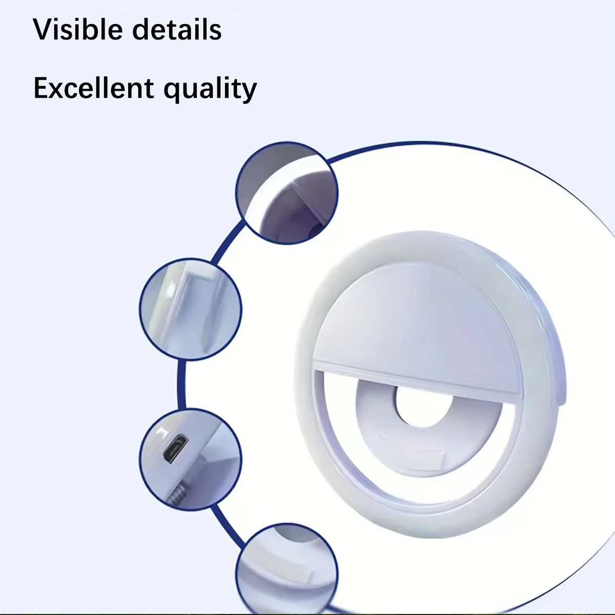 1PC Fill Light ,USB Rechargeable, LED Selfie Ring Light, Phone Lens LED Selfie Light Ring Phone Selfie Light
