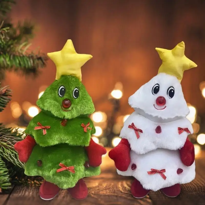 

76HF детская рождественская игрушка электронная кукла интерактивная светящаяся рождественская елка поющая забавная танцевальная