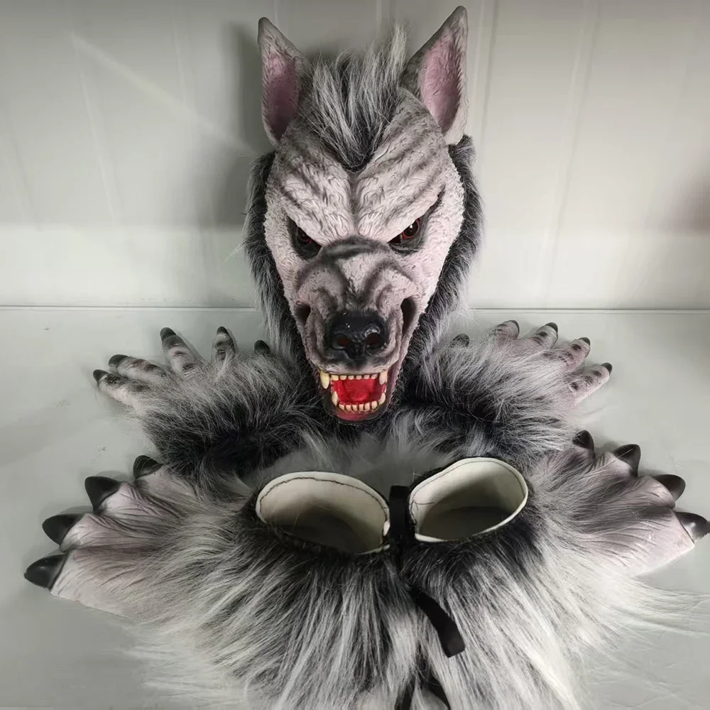 Déguisement Loup-Garou Peluche – Tête, Griffes et Pieds – photo 4