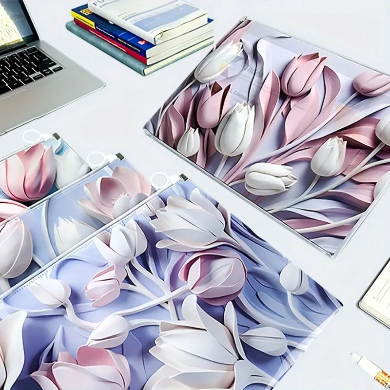 4Pcs A4 Large Capacity Expanding File Folder Organizer, Suitable for School, Home, Office, Attendance, Travel - Portable Design