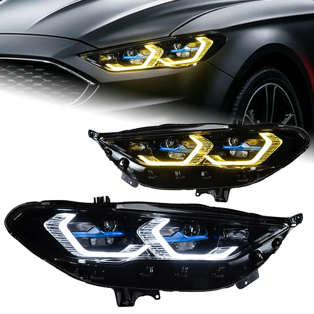 Car Styling Head Lamp For Ford Fusion LED Headlight Projector Lens 2017-2021 Mondeo Headlights Laser Drl Automotive Accessories