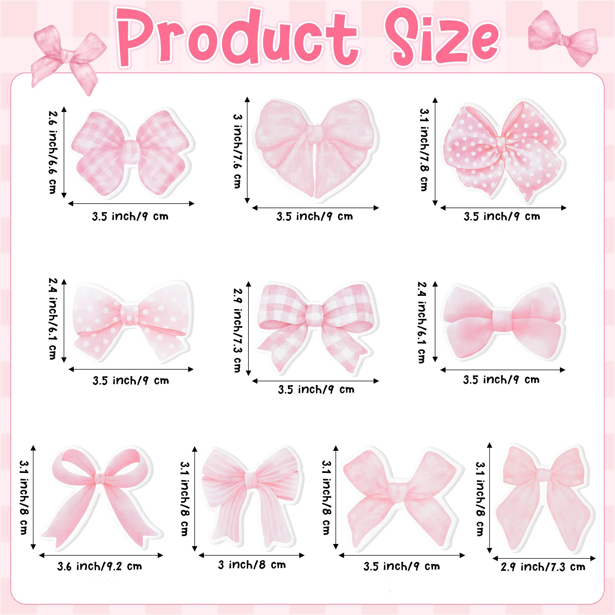 10Pcs Sticky Notes Cute Pink Bow Sticky Note Pads, 200 Sheets Self Stick Cartoon Notepad Memo Pads Funny Page Marker