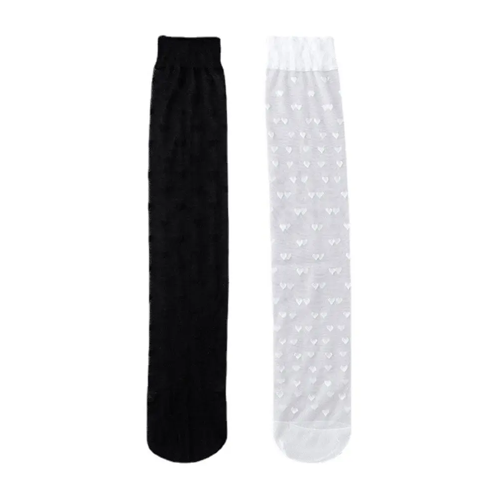 Love Heart Filamento di vetro JK Accessori uniformi Regalo per ragazze Calze a tubo lungo Stile coreano Lolita Calzini al polpaccio Calze da donna