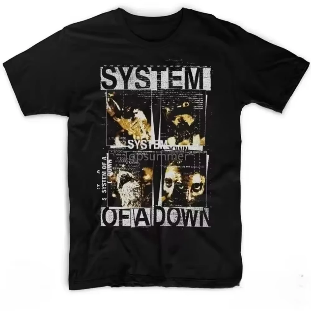 

Band System of A Down Soad Faces Collage Футболка с забавным рисунком Футболки Мужская и женская футболка Хлопковые черные футболки для мужчин