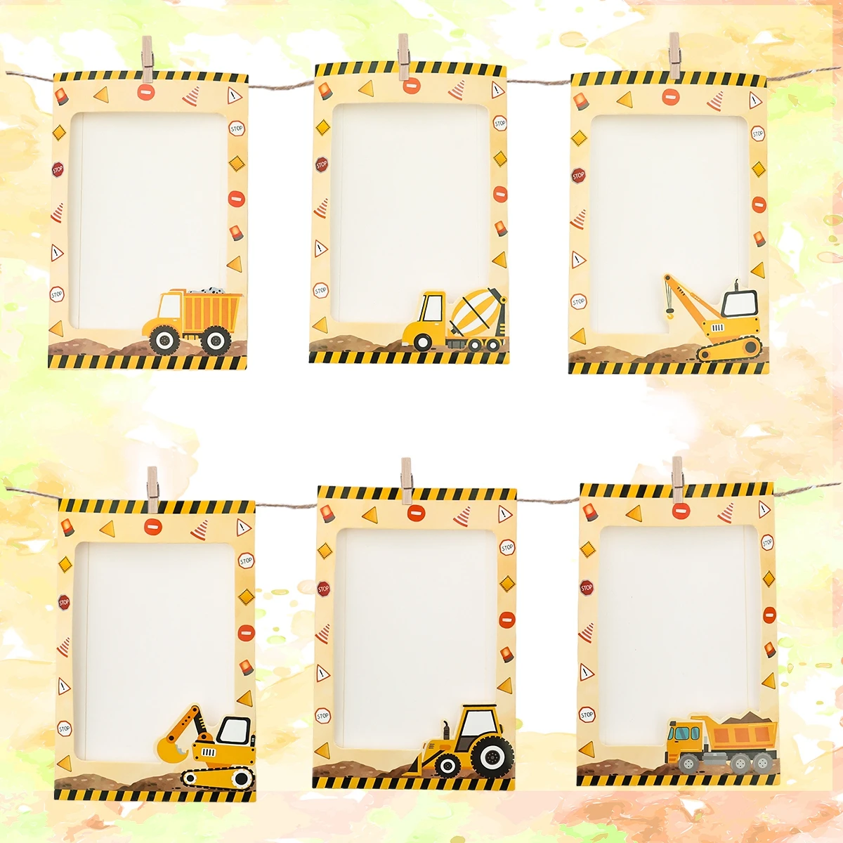 Construction Party 1st Photo Frame Banner 12 Month Bunting First Birthday Photo Banner Garland Baby Boy Birthday Party Supplies