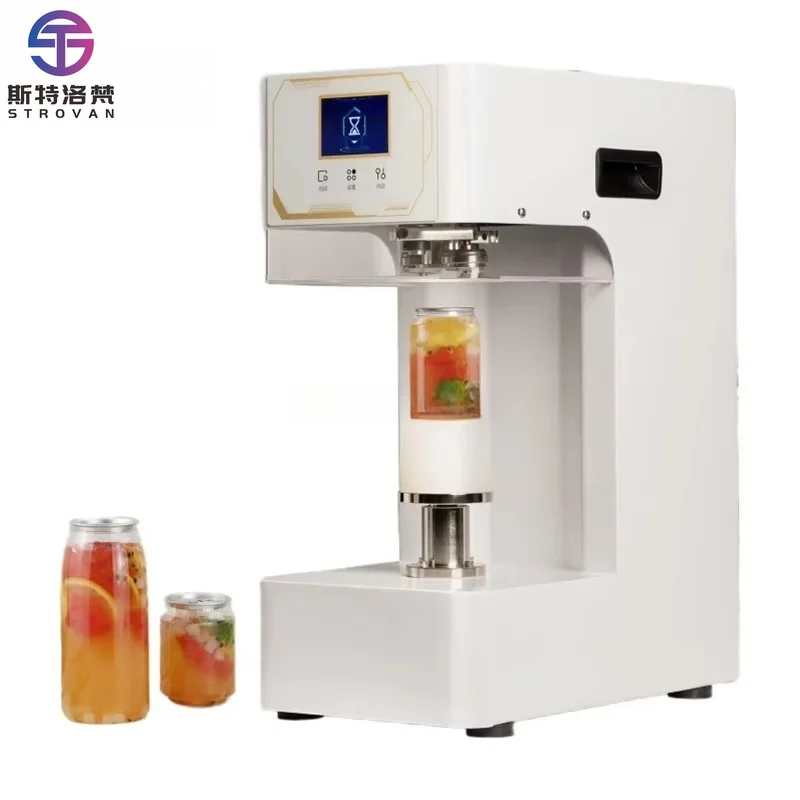 Automatic Electric Heat Sealing Machine for Bottles Cans Bubble Tea Beverage 330ml 500ml Soda Plastic Jar Cup Sealer Seamers