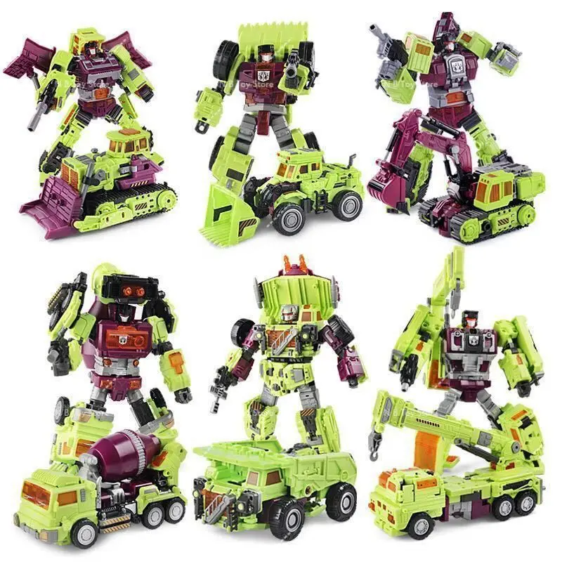 NBK Transformacja Robot KO Wersja G1 Devastator Figurka Akcji Koparka Ratownictwo Skrobak Hak Kombinezon Kolekcja Model Samochodu Zabawki dla Dzieci