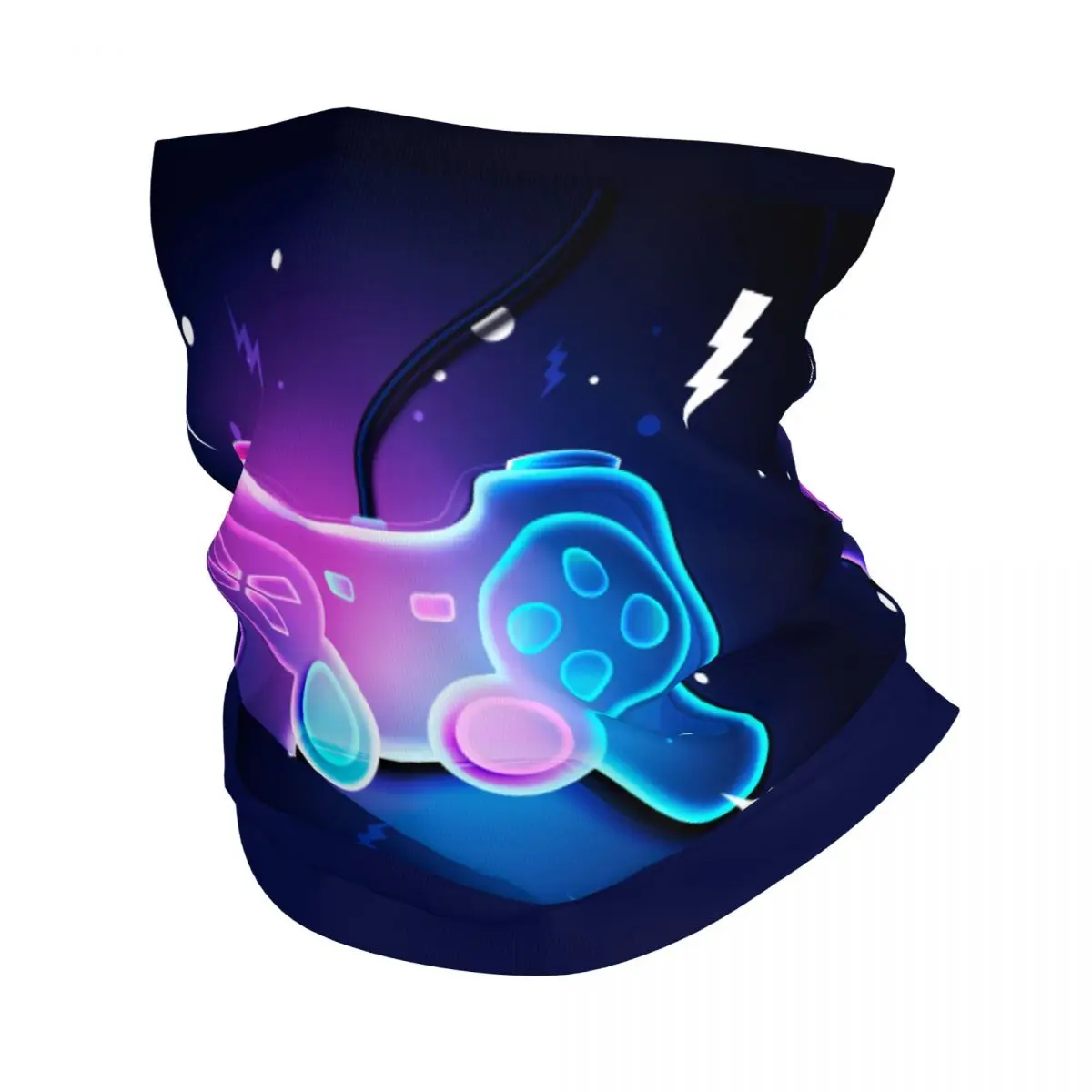

Custom Cool Video Game Gamer Neon Art Winter Neck Warmer Women Windproof Wrap Face Scarf for Geek Gaming Controller Gaiter