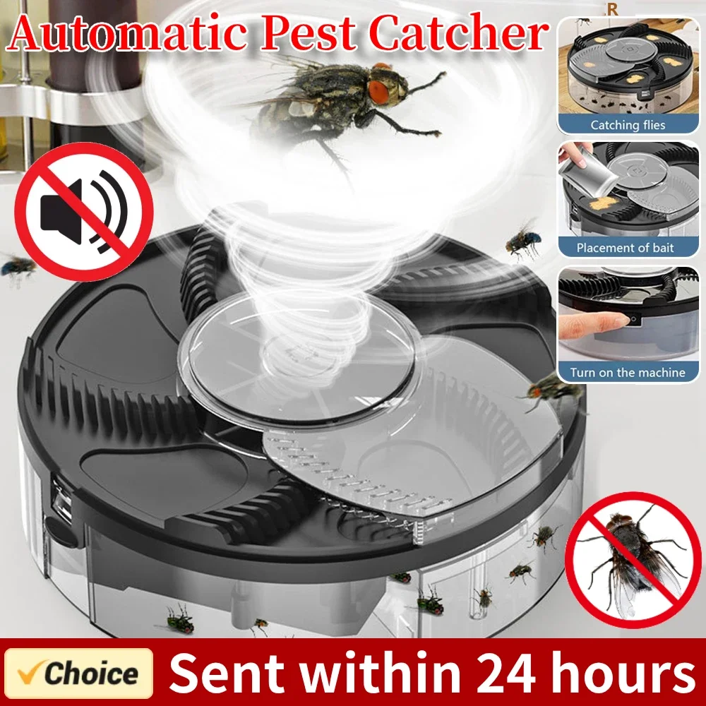 USB Rechargeable Physical Kitchen Fly Catcher Silent Fly Catcher  fly catching technology