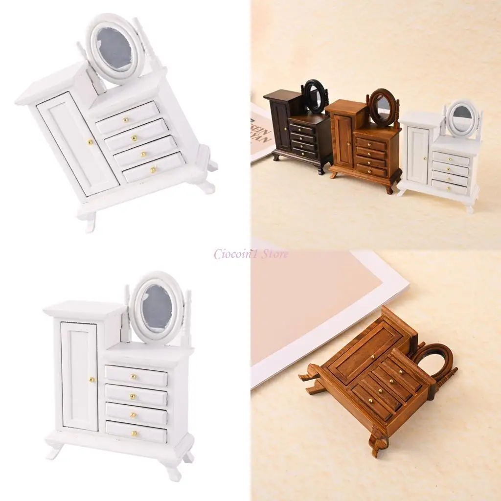 

Y1UB 1/16 Миниатюрный тщеславный комод с функциональными ящиками для коллекционера Dollhouses
