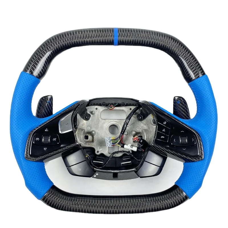 

Custom Car Interior Accessories Carbon Fiber Steering Wheel for Chevrolet Corvette C8Without airbags