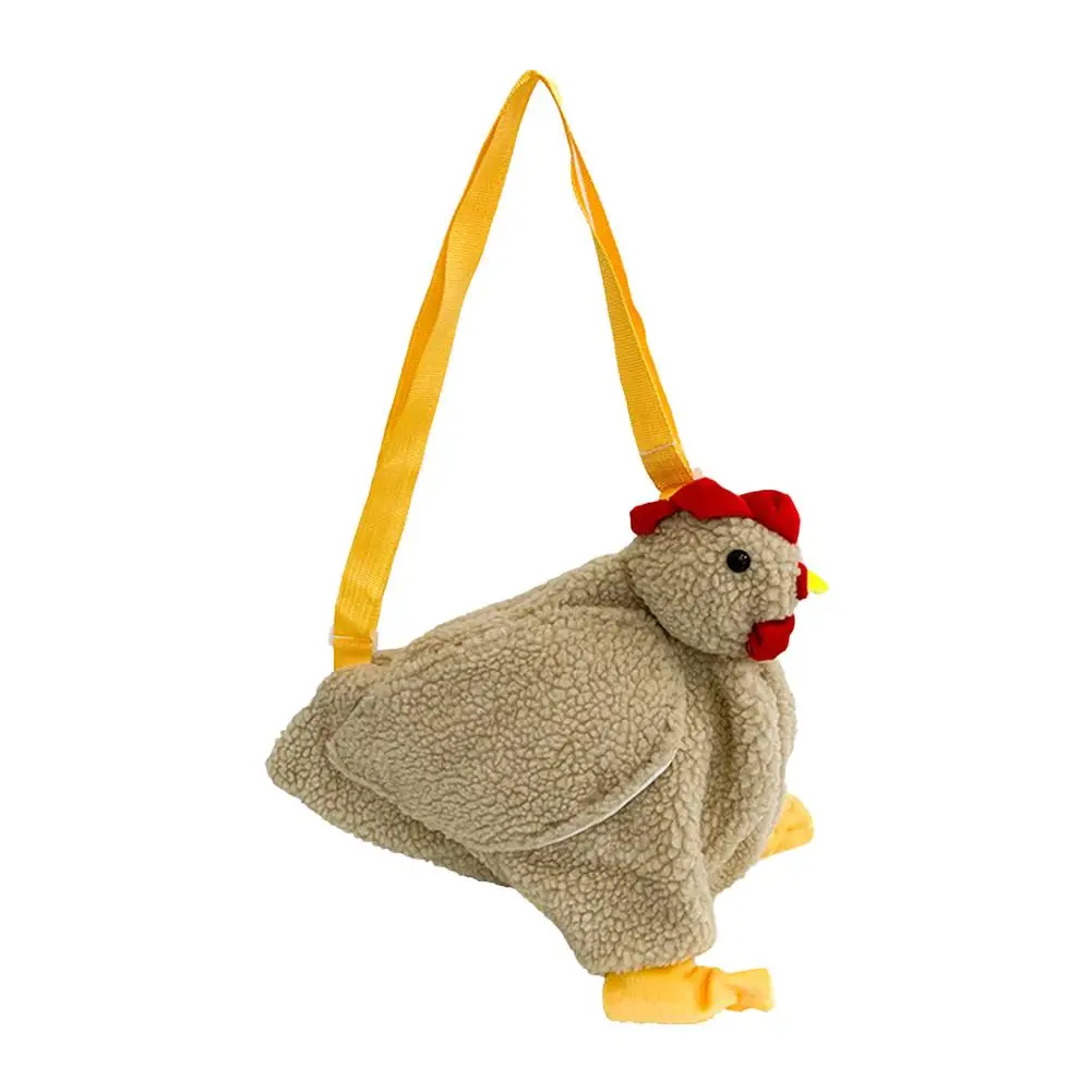 Cute Plush Chicken Bag For Girls Birthday Gifts Shoulder New Large Capacity Crossbody Stuffed Dolls Creative Handbags Bags