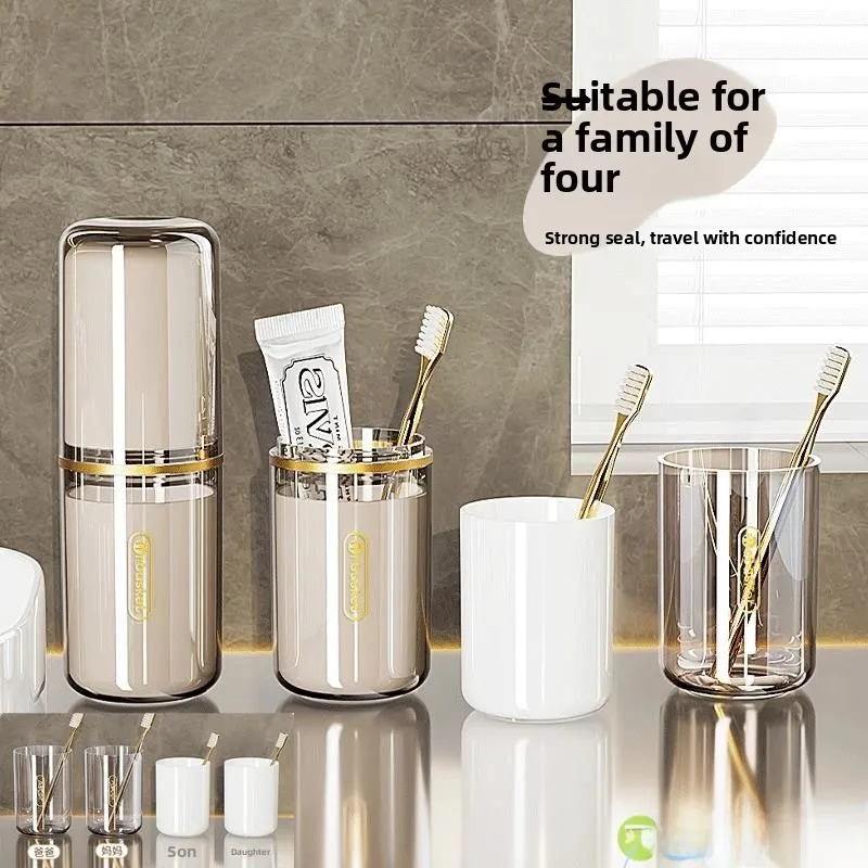 

Portable Four-In-One Travel Toothbru Cup Hotel Stay Oral Care Set with Mouthwa Creative Plastic Batoom Tools for Outdoor