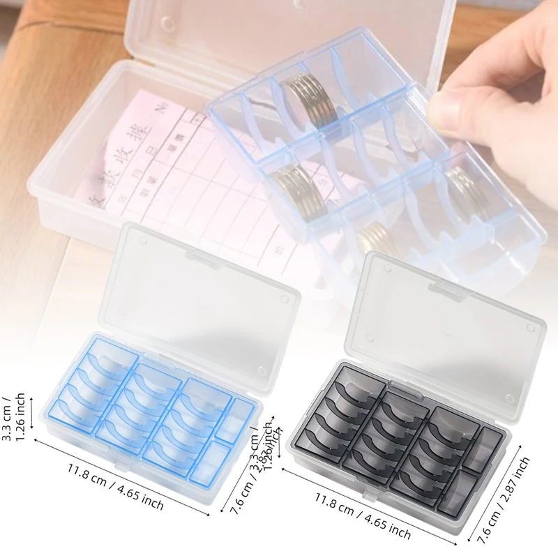 1pc Multifunctional Coin Storage Box With Blue Or Gray Inner Case For Collectible Coin Organization Home Office Accessory