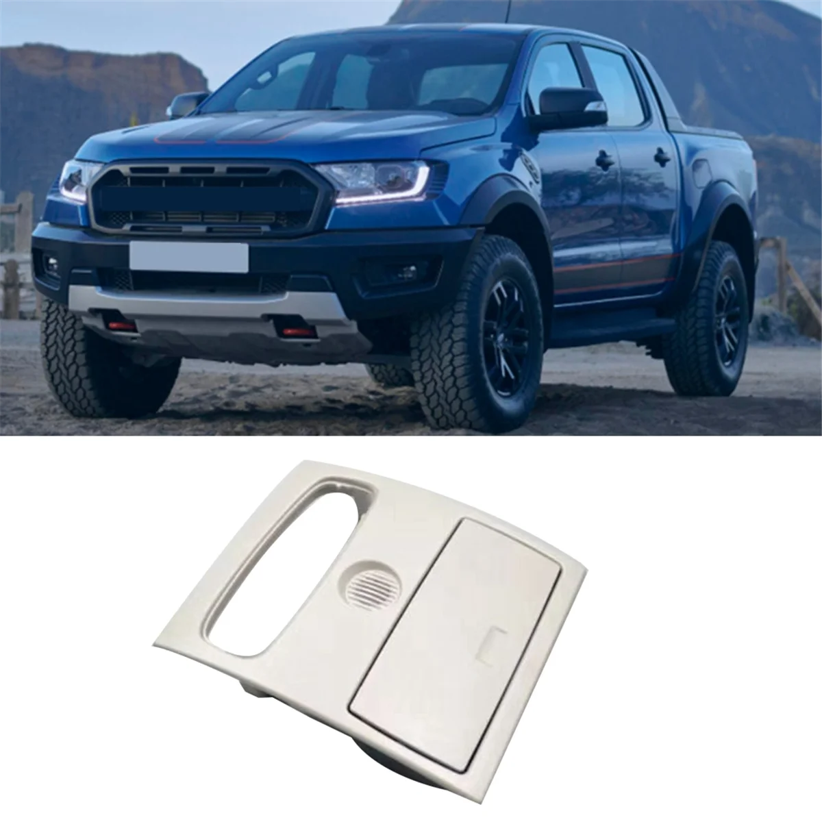 Imagem -05 - Telhado Dianteiro do Carro Luzes de Leitura Tampa Espetáculo Case Guarnição para Ford Ranger Everest Mazda Bt50 20122023 Cn15-a519a58-aa