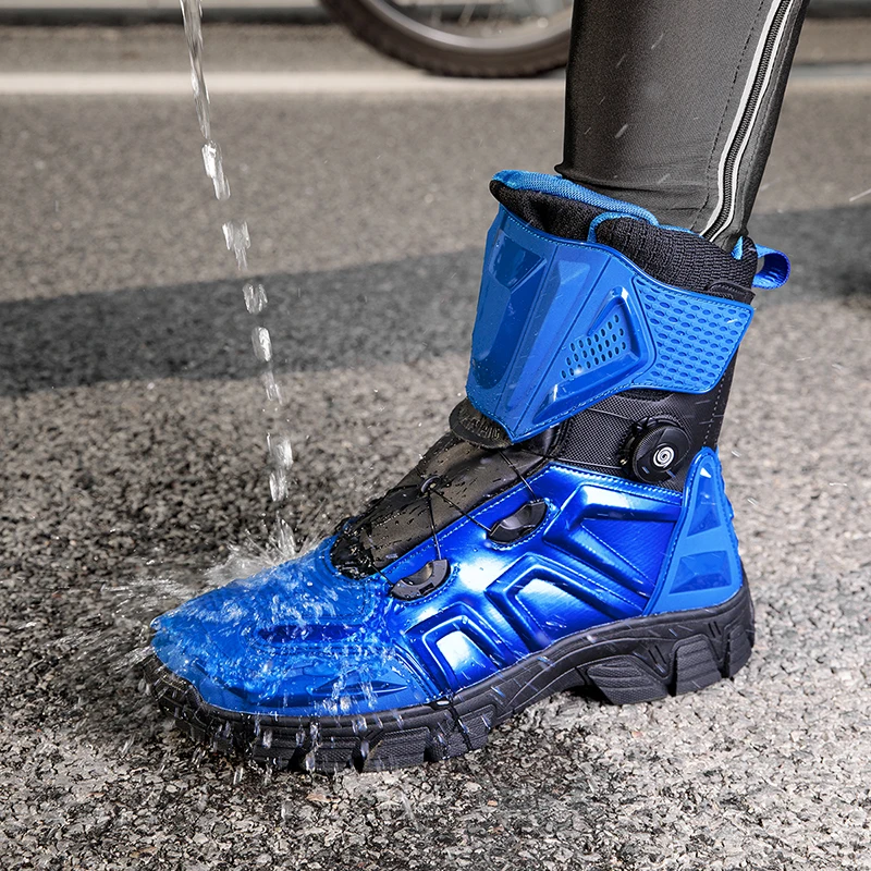 Picture 6: New Men's Motorcycle Boots Outdoor Waterproof TPU Protective Men Motorcycle Shoes Anti-slip Biker Motocross Riding Boot 1133