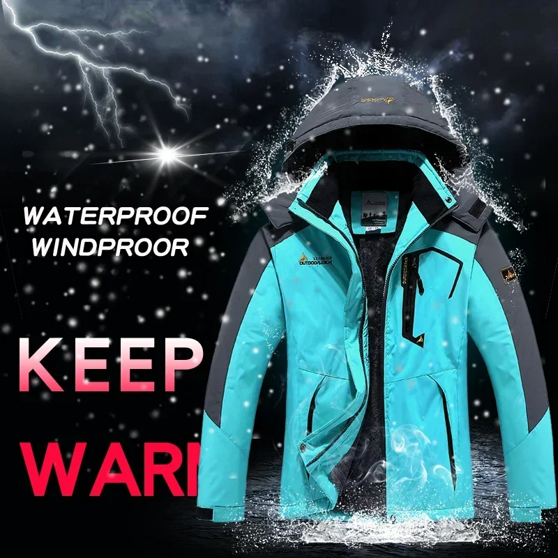 New Winter Ski Suit Women Thicken Warm Windproof Waterproof Outdoor Sports Hiking Fishing Snow Fleece Jackets And Pants