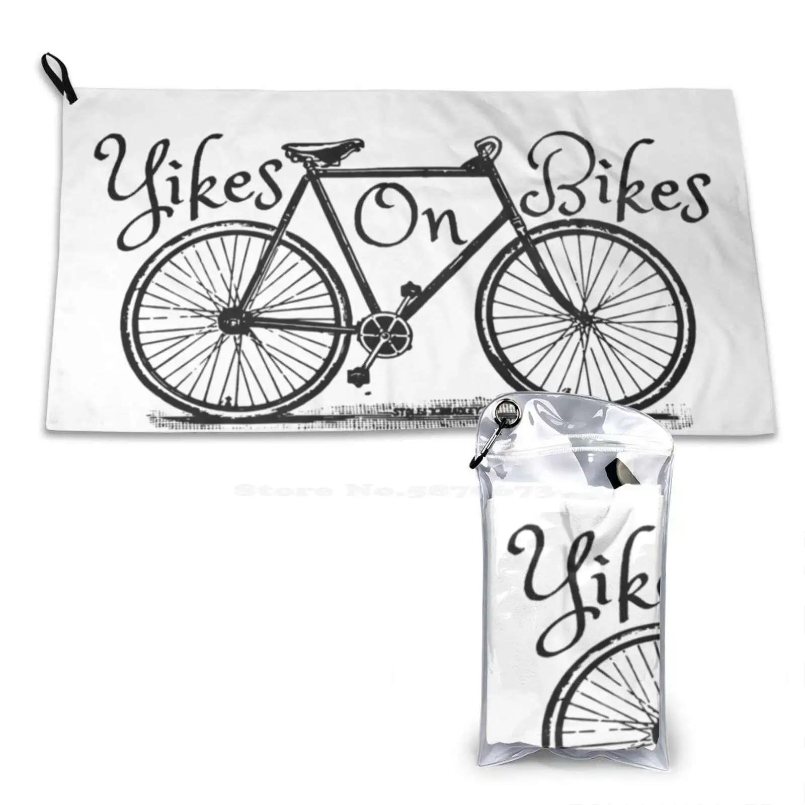 Yikes On Bikes 3D Print Pattern Soft Towel Yikes Bikes On Biking Cycling Cyclist Mountain Exercise Wheels Pedals Handle Bars