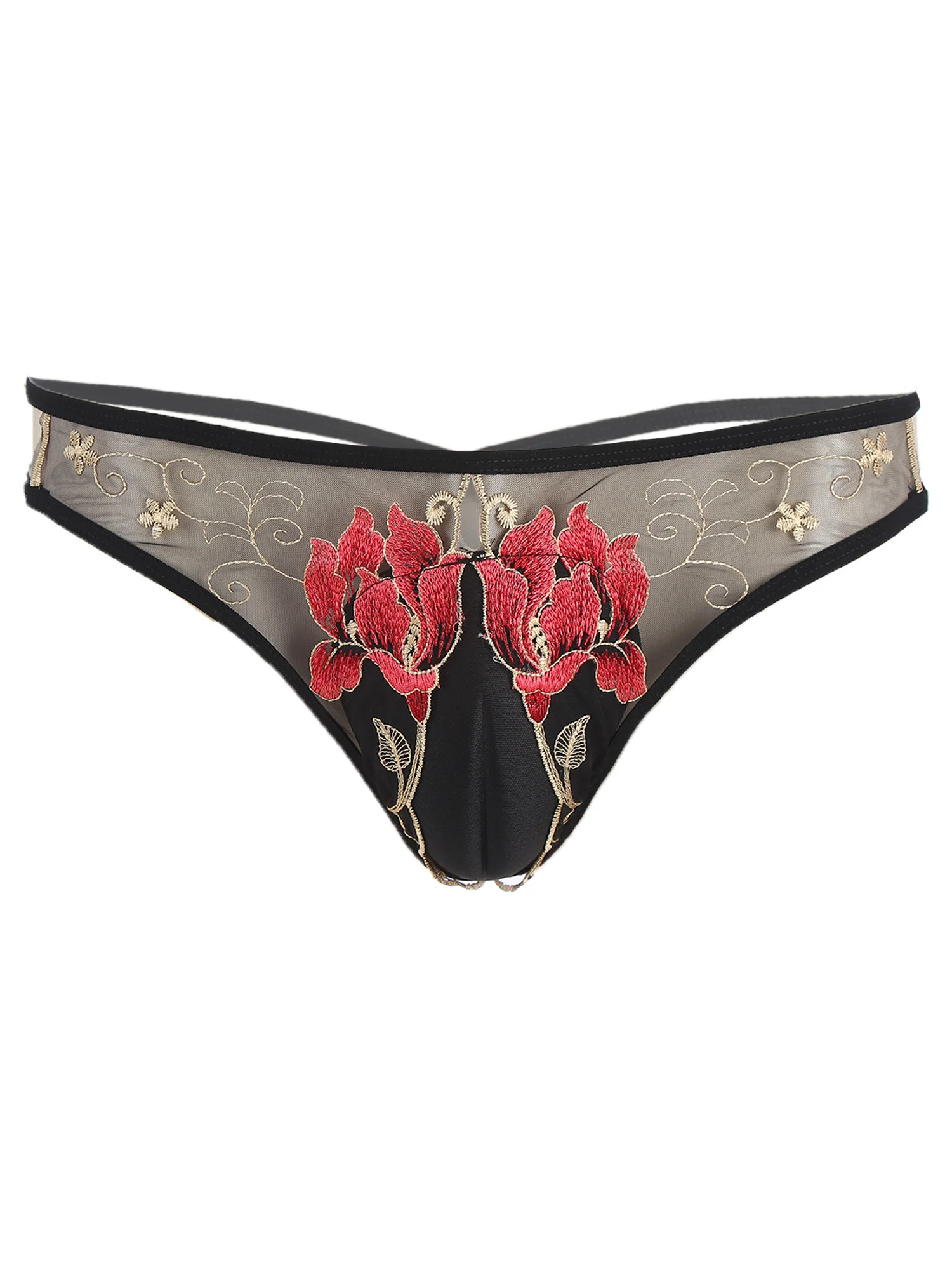 

Сексуальные мужские кружевные трусы с низкой посадкой, контурная сумка, стринги с эластичным поясом, трансвестит, нижнее белье для трансвеститов, стринги с вышивкой для геев