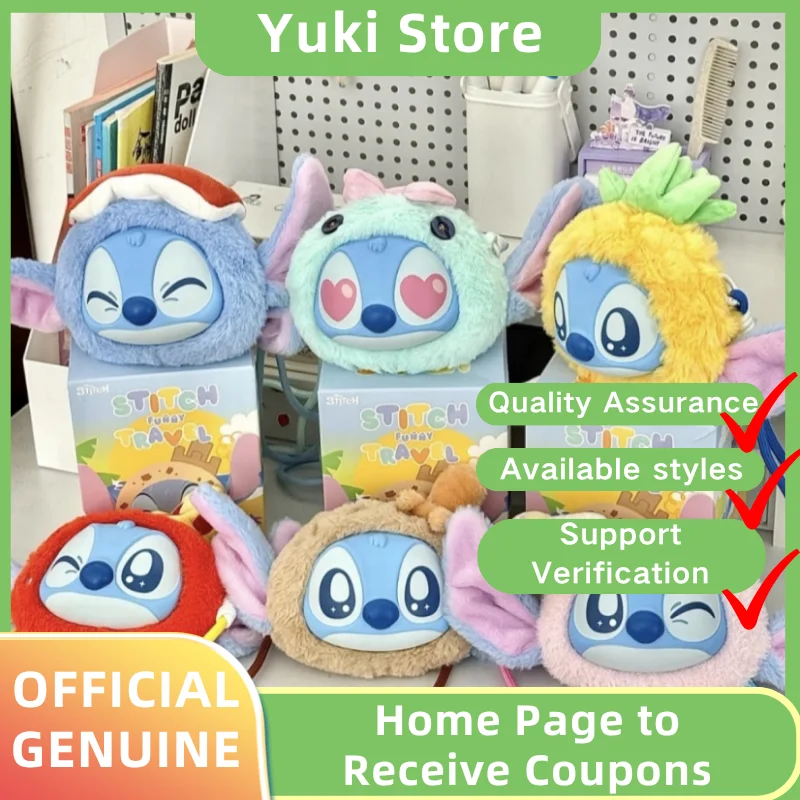 

Disney Lilo & Stitch Quirky Cute Blind Box Shoulder Bag Plush Doll Mini Pendant Mystery Box Collectible Figurine Gift For Fans