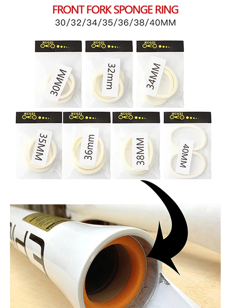 AliExpress NONE 2Pcs/set MTB Front Fork Sponge Ring Oil Foam Absorb Seal 30/32/34/35/36/38/40mm Forks Mountain Bike Accessories