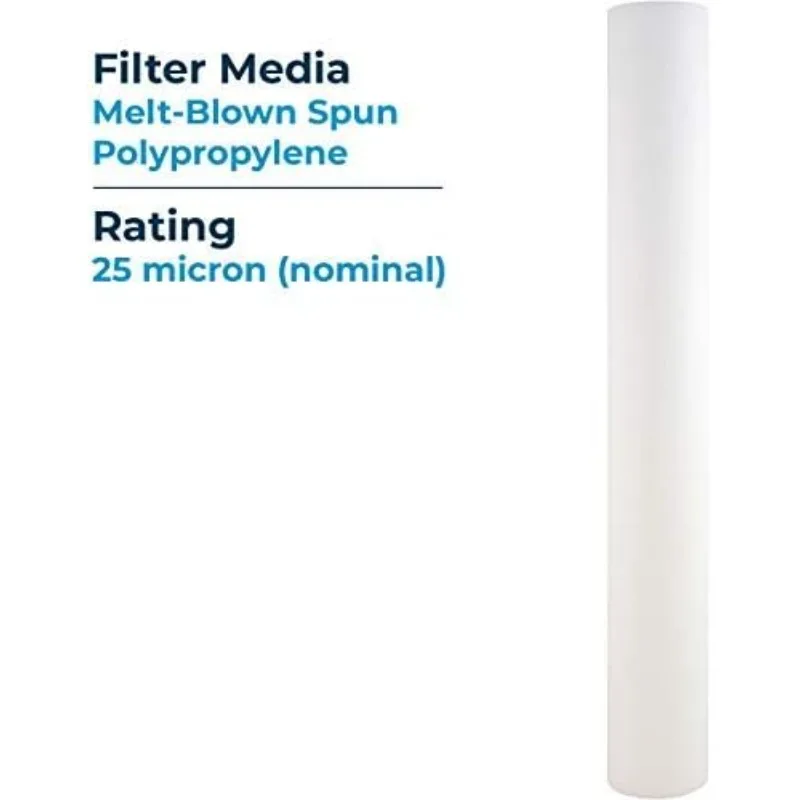 SpiroPure SP-P25-20 20x2.5 25 Micron Spun Melt-Blown Polypropylene Sediment Water Filter Cartridge P25-20 155226-43 (Case of 20)