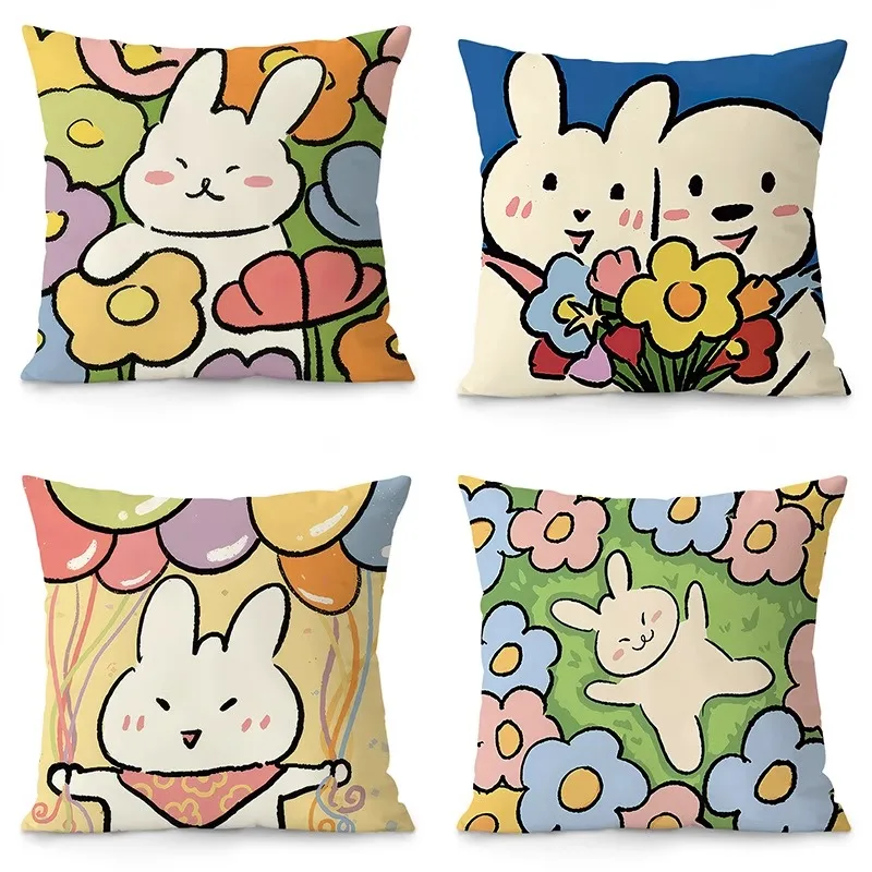 

Cartoon Style Happy Cute Pet Hug Pillowcase Dormitory Decoration Office Living Room Sofa Home Pillowcase