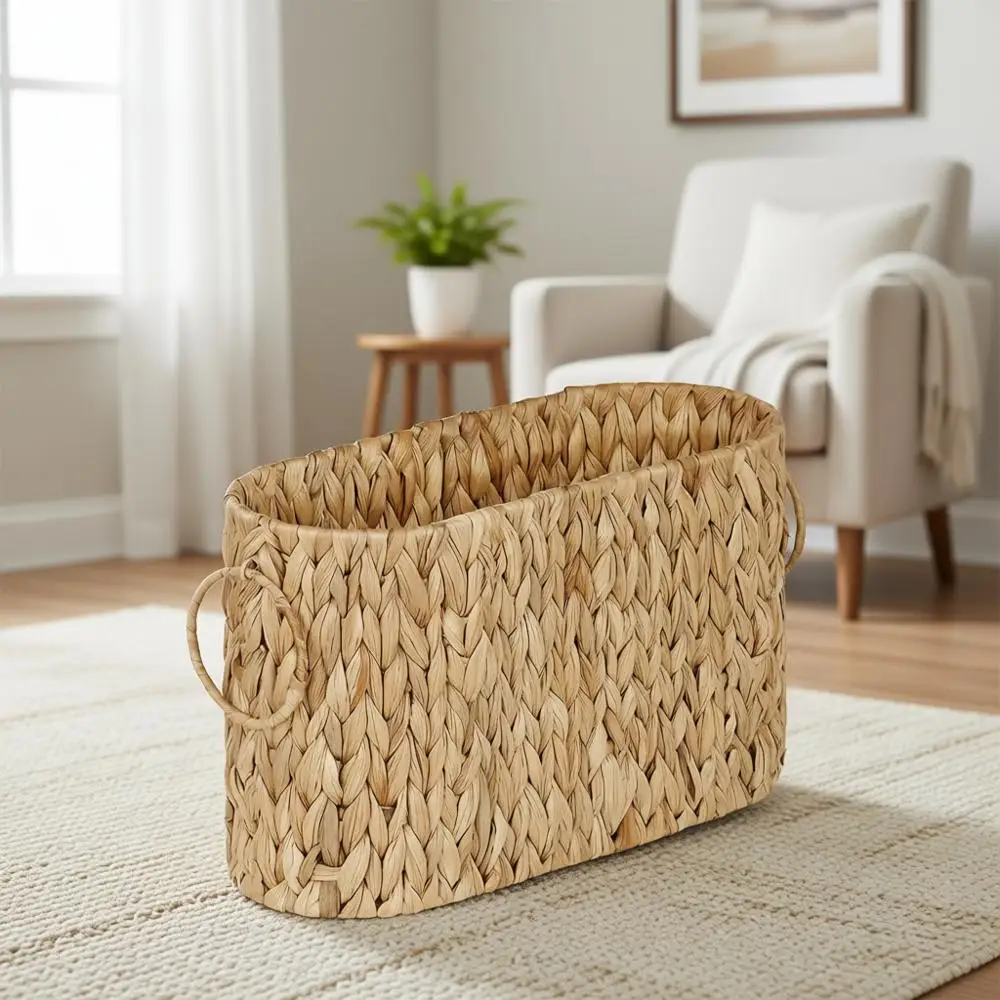 

Экологичная корзина для туалетной бумаги из водяного гиацинта — вмещает 9 мегарулонов, стильный органайзер для хранения в ванной комнате