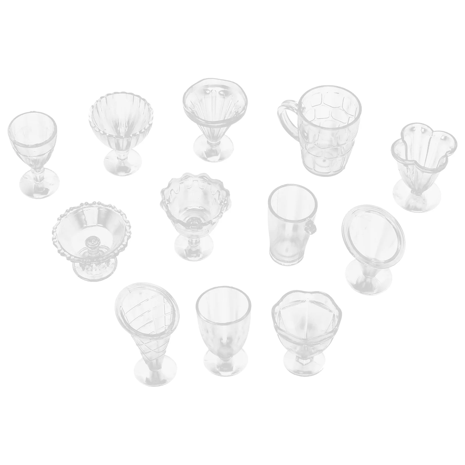 

4 комплекта чашек для мороженого, декор для рукоделия для кукольного домика, мини-кубок для кухни, мини-будиночек, аксессуары, поставка орнаментов