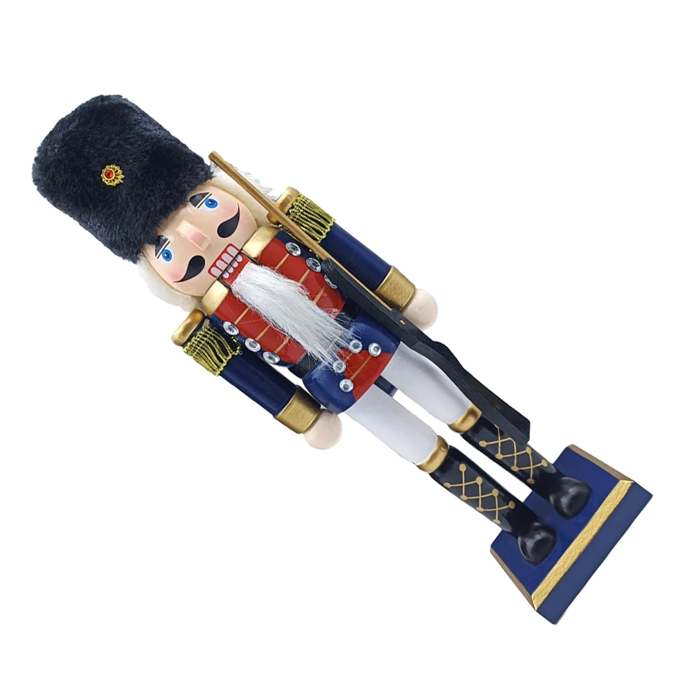 

Wood Nutcracker Ornament Christmas Decoration Desktop Festive Decor Traditional Wooden Xmas Gift For Home Hotel Coffee