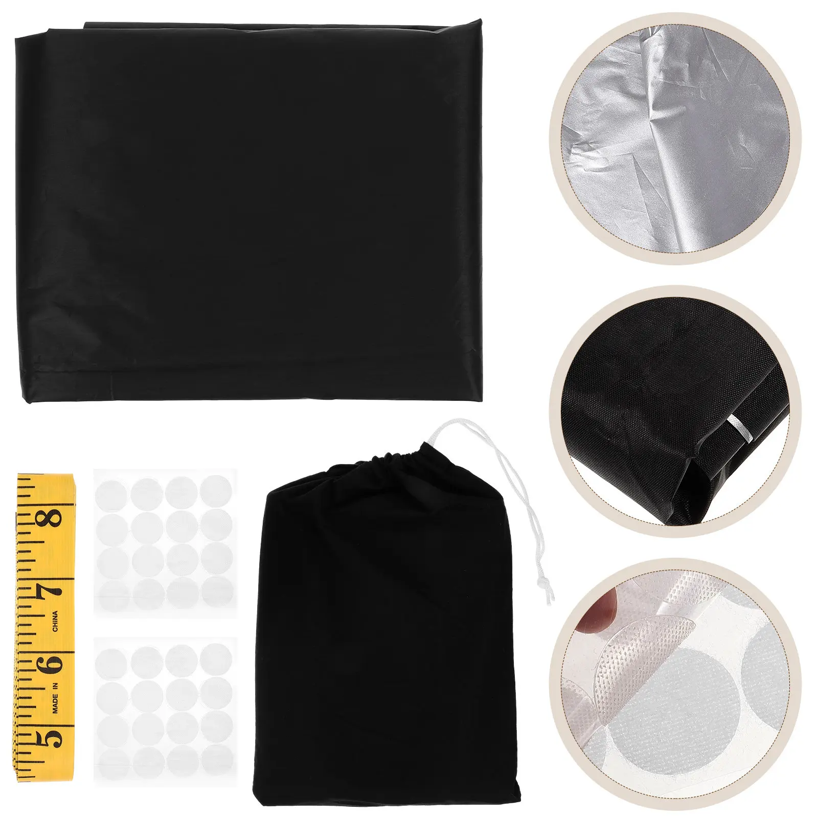 1Set Portable Blackout Curtain Fabric Roll for Windows DIY Cuttable Light Blocking Shade Ideal for Nursery Bedroom