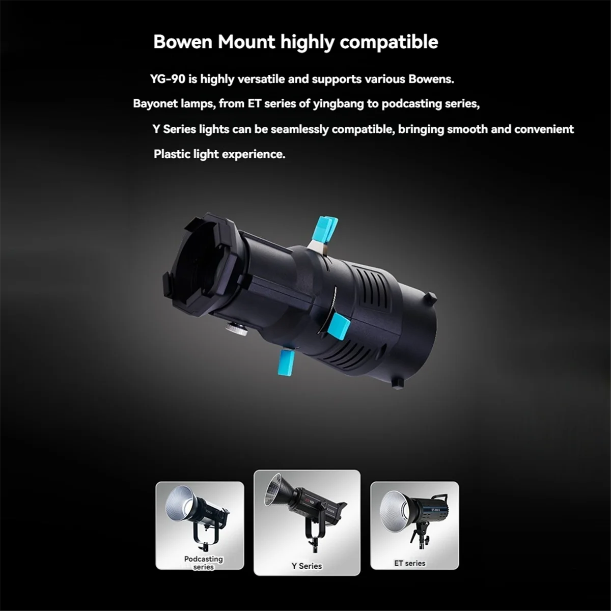 A26P Focalize Conical Snoot for Bowens Mount Photography Photo Condenser with Built-in Geometric Sheet Shapes Gobo Filter 36°