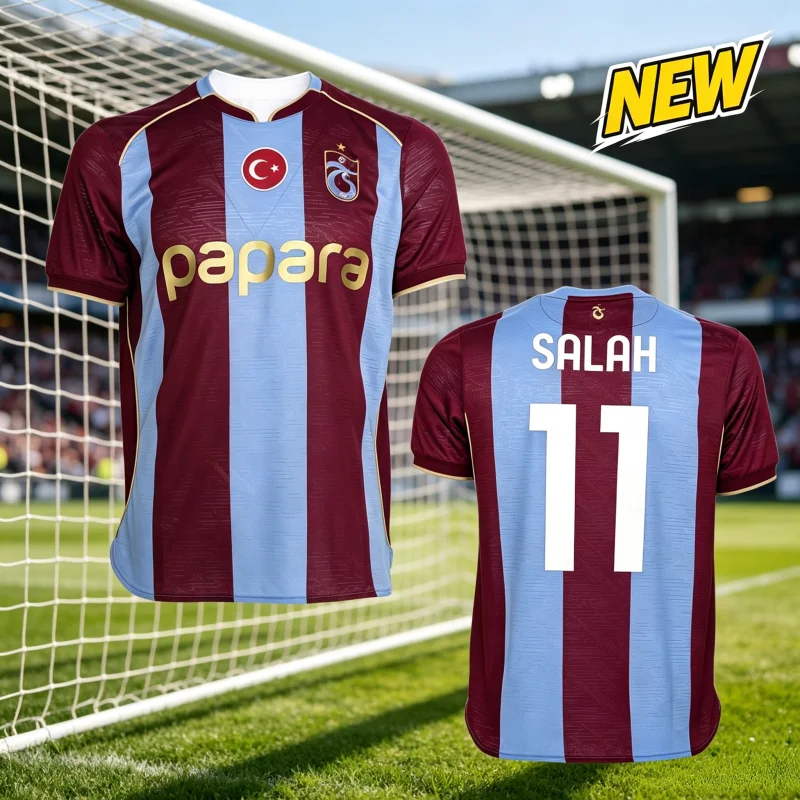 26-27 Trabzonspor Salah Fußballtrikot Herren Sommer Neues 3D-Sport-T-Shirt Training Atmungsaktiv Schnelltrocknend Familien- und Kinder-T-Shirts – Detail 1