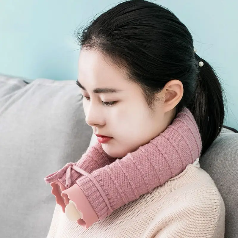 1 Set Warm Water Bag Microwave Oven Safe Neck Warmer Fast Heat Cold Hot Dual-use  Neck Warming Water Bag Dispel Coldness