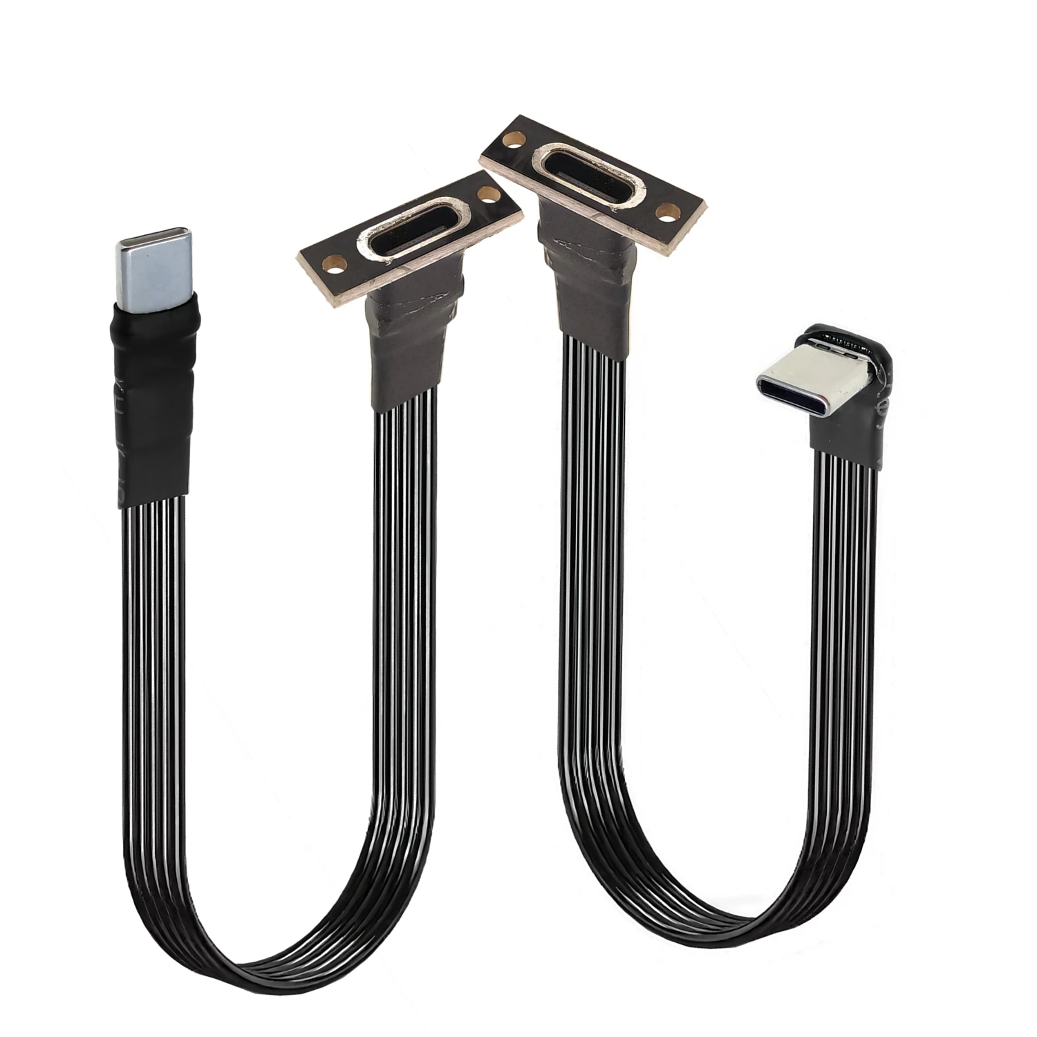 20CM 플랫 엘보우 USB-C 타입 C 업/다운 90도 데이터 로드 PD 케이블 좌우 USB C 범용 데이터 케이블 안드로이드 폰용