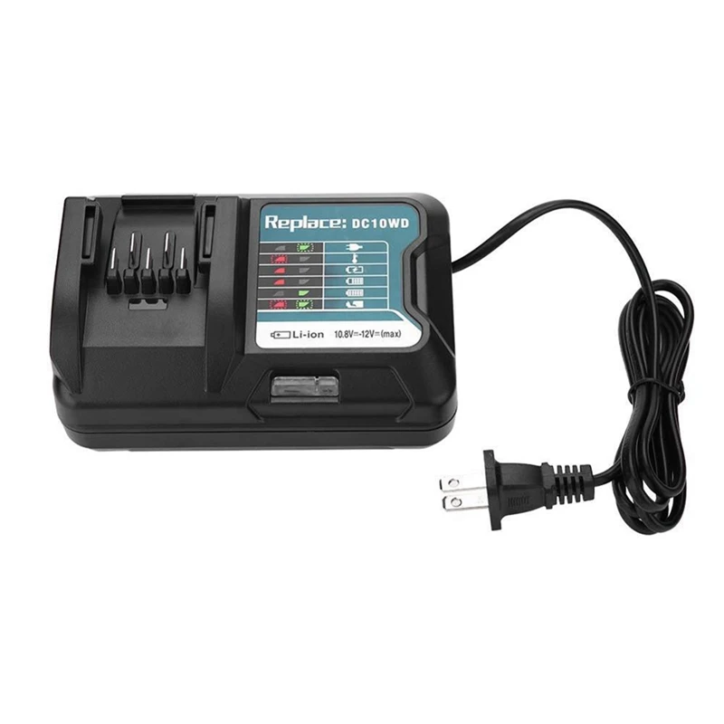 DC10WD Battery Charger Replace For MAKITA Battery 10.8V 12V BL1016 BL1040B BL1015B BL1020B BL10DC10SA CL107FDWY CL107DWM US Plug