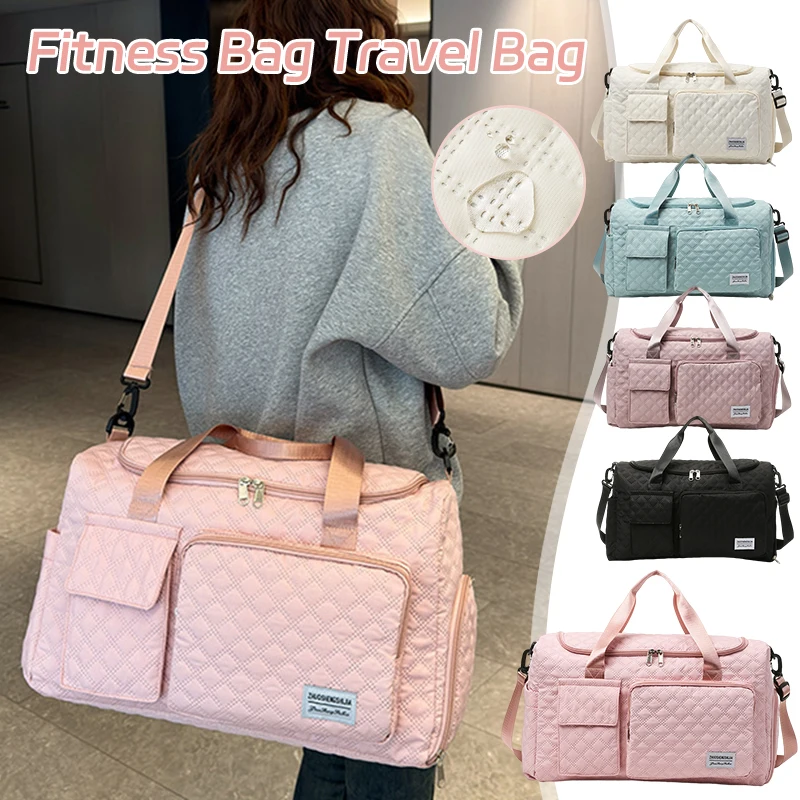 Bolsa de gimnasio para mujer, bolsa de viaje plegable, bolsa de viaje, bolsa de noche con bolsillo húmedo y compartimento para zapatos