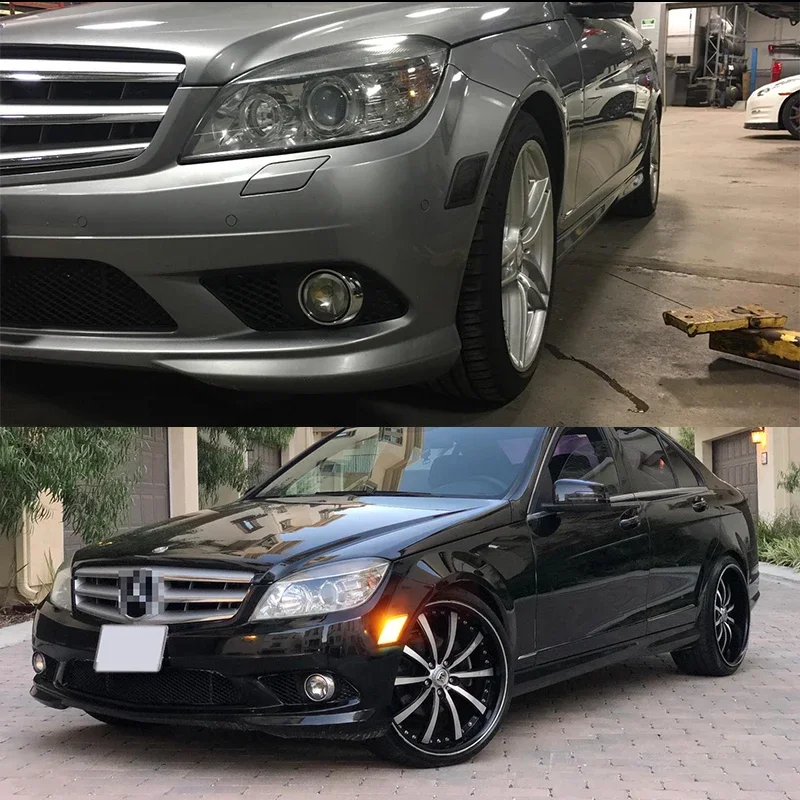 Para Mercedes Benz Pre-LCI W204 C250 C300 C350 C63 AMG 2008-2011 guardabarros delantero marcador lateral luces de señal de giro luces de estacionamiento LED