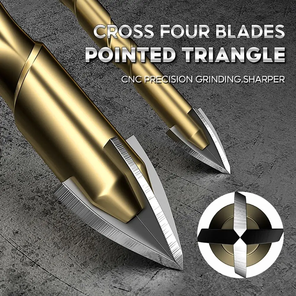 

1 шт., открывалка для отверстий, крестообразное шестигранное сверло для плитки, четырехлезвийное многофункциональное крестовое сверло для плитки, сверло из сплава 3-12 мм для бетона