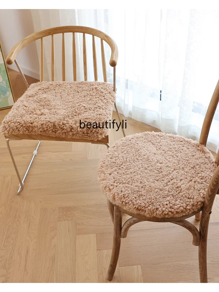 Curly Cushion round  Square Pad Sofa Cushion Pure Wool Chair Cushion Dining Chair  Cosmetic Chair