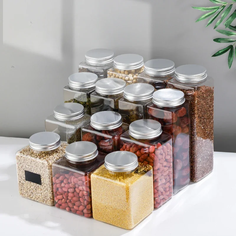 Jars for Spices Hermetic Pots Cereals Container Kitchen Storage & Organization Airtight Food Containers Plastic Organizing Boxes