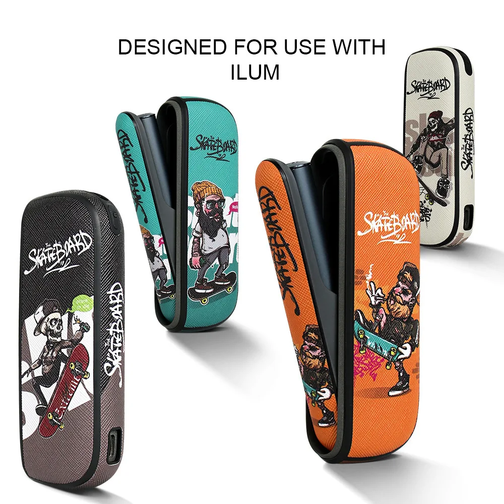 Cover compatible with iqos iluma i case anti-drop cover skateboard animation pattern printing protective shell sleeve for iluma