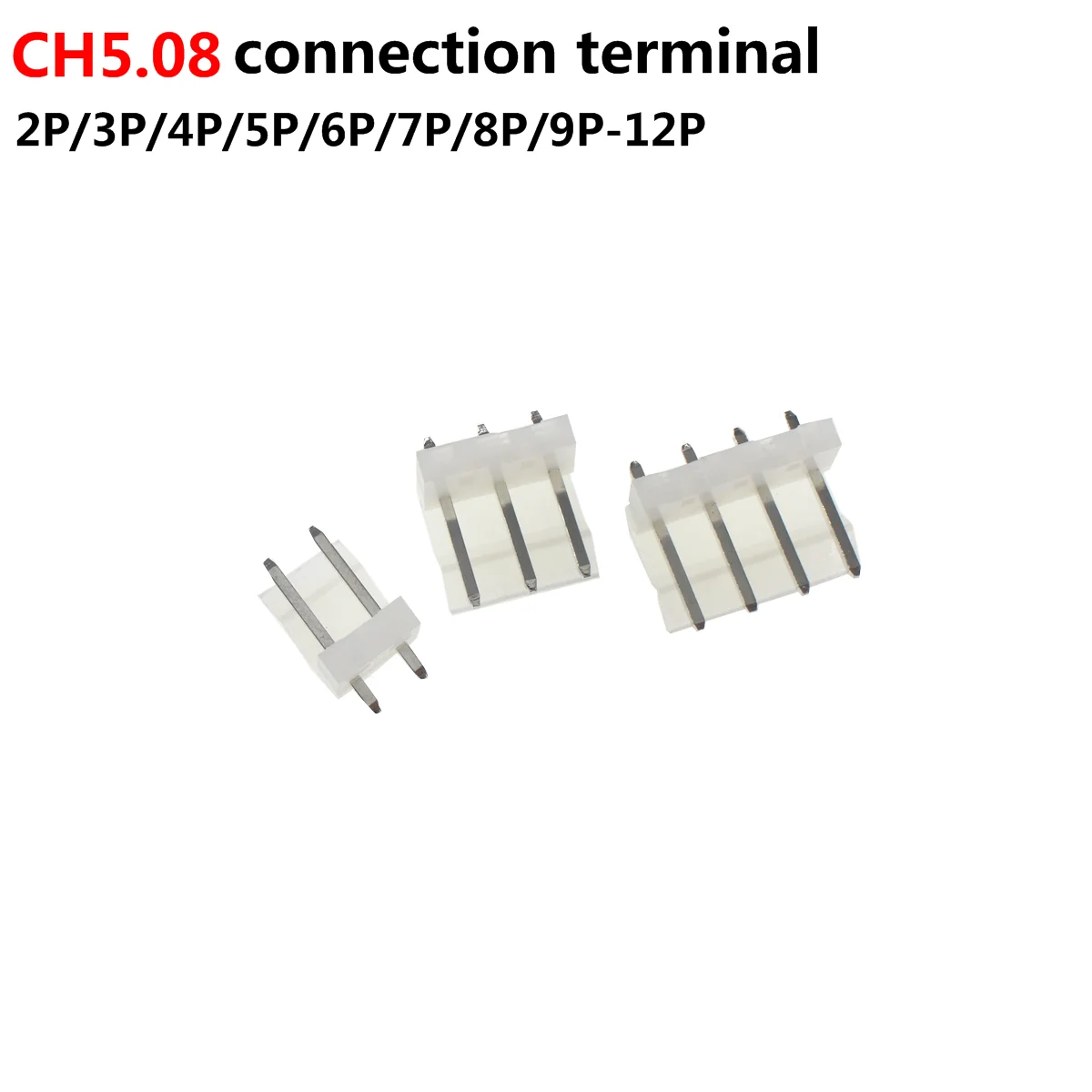 

100/50pcs CH5.08 connector 2P 3P 4P 5P 6P 7P 8P straight pin 5.08mm pitch