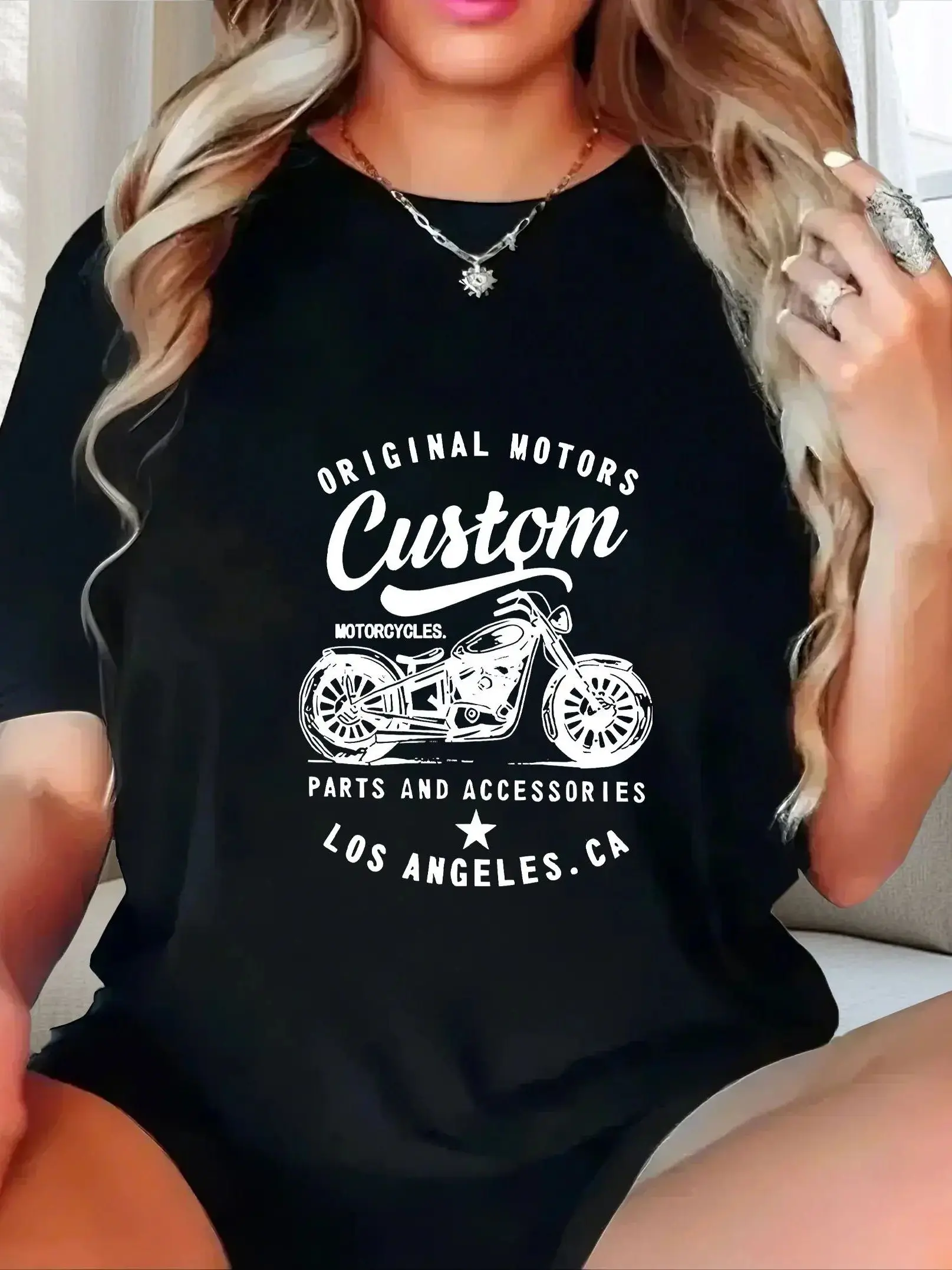 

plus Size Ladies Casual Engli Motorcycle Print Cleanfit Sle Women's Thiened Winter Faion Inner Wear A-Line Sve