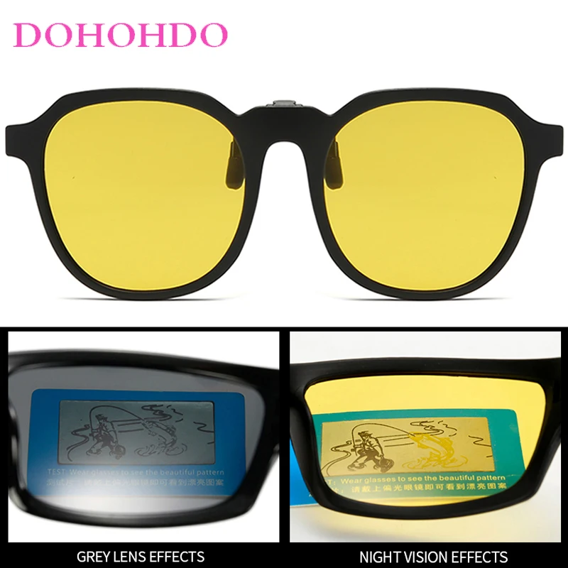 

Trendy Oval Clip-On Sunglasses Women Outdoor Sports Night Vision Anti-Glare Men Eyewear Driving Polarized Goggles Unisex UV400