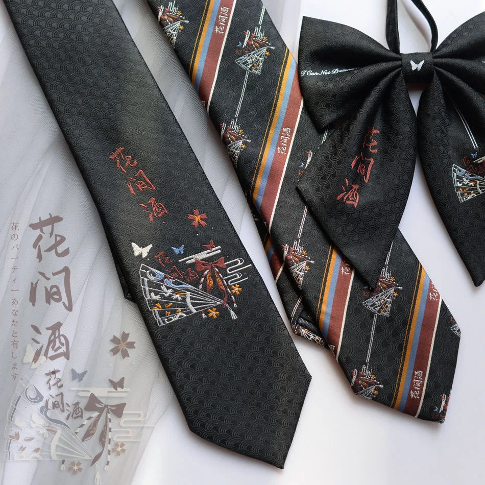 Anime Ties Lolita JK Uniform Cosplay Harajuku Cartoon Black Bow Tie Neck Clothing Accessories Props