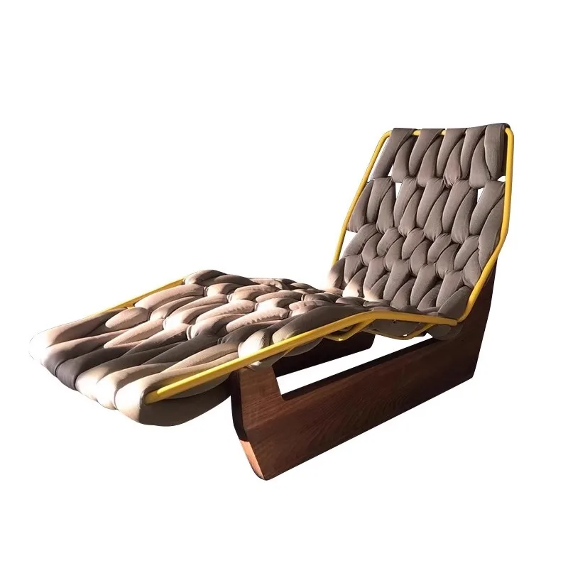 

Courtyard Outdoor Rattan Chaise Lounger Hotel B & B Open-air Balcony Waterproof and Sunscreen Combination Furniture Outdoor