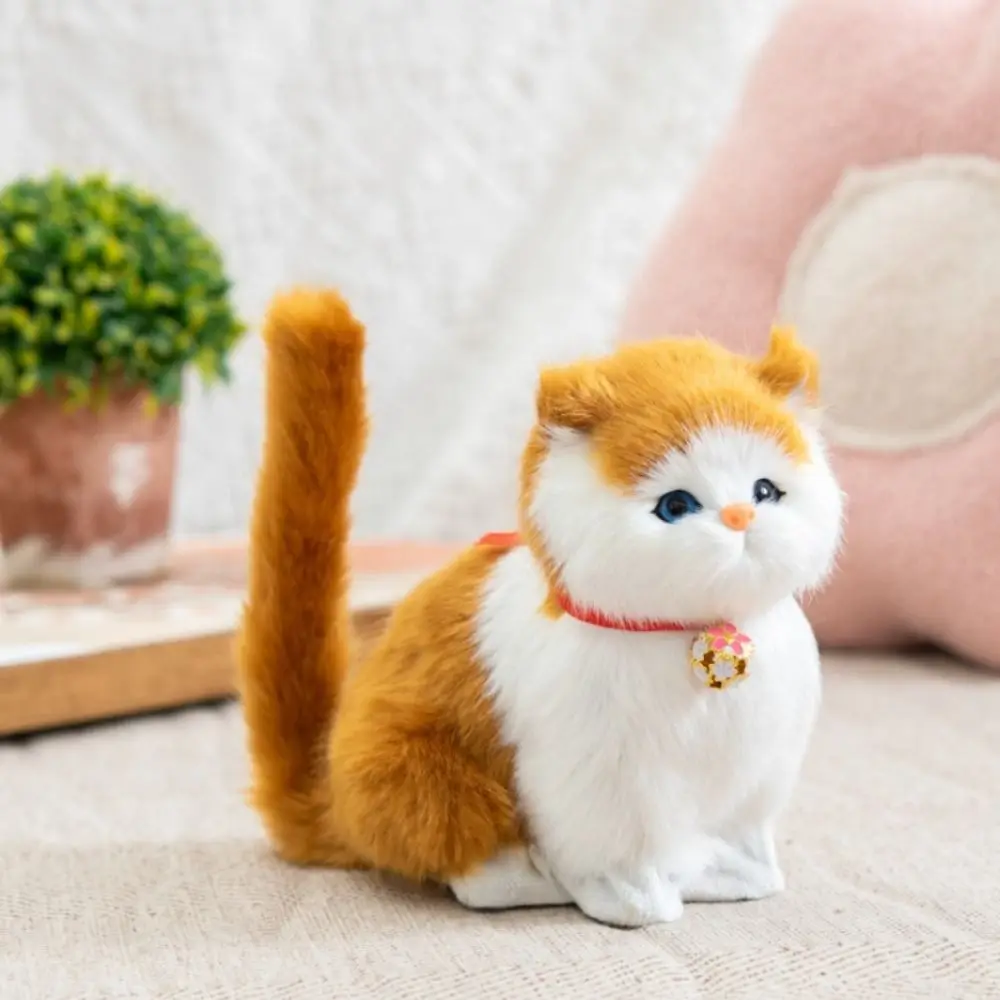 Kawaii Fluffy Simulation Cat Creative Comfortable Imitation Cat Interactive Soft Cats with Sound Children