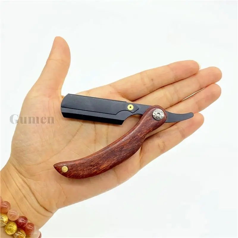 

Portable Mini Compact Manual Razor For Travel Shaving Men's Barber Razor Straight Edge Stainless Steel Shaver Folding Knife